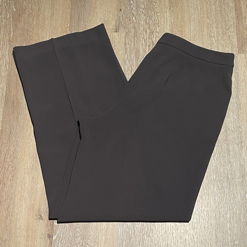 Talbots Petites Lined Dress Pants Women's Size 10 Gray Career Wide Leg EUC‎